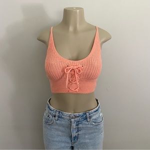 💛 streetwear society knit lace up tank top